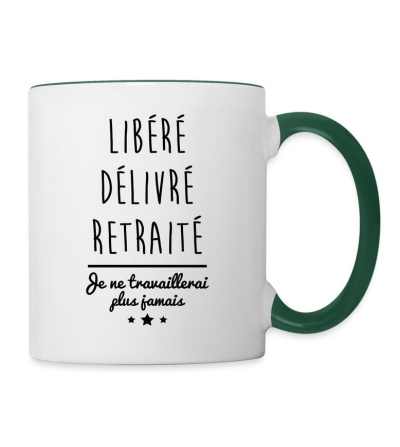 Mug bicolore vert personnalisé