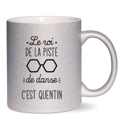 Mug paillette argenté personnalisé