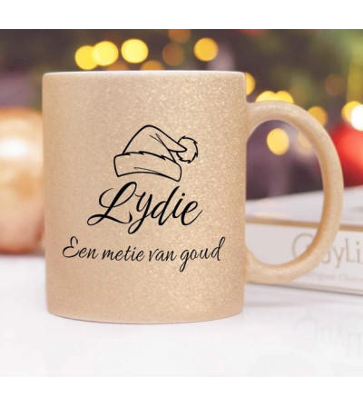 Mug paillette doré personnalisé