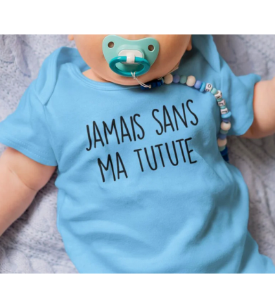 Body bébé manches courtes personnalisé bleu