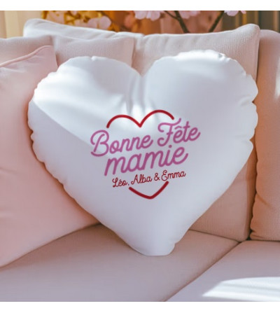 Coussin personnalisé coeur