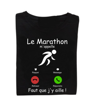 Tee-shirt le marathon m'appelle